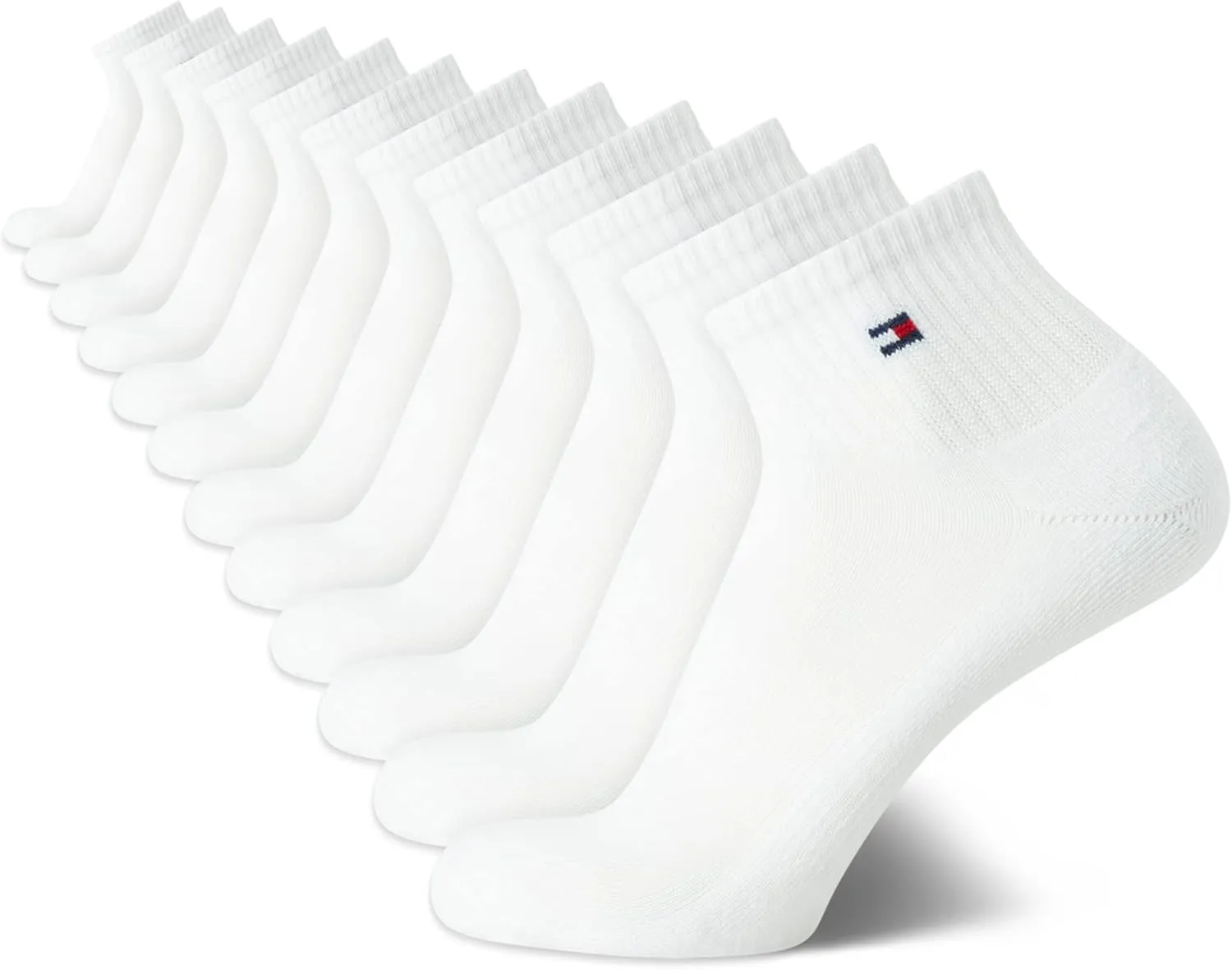Tommy Hilfiger Men's Quarter Socks - 12 Pack Arch Support Cushion Comfort Ankle Socks