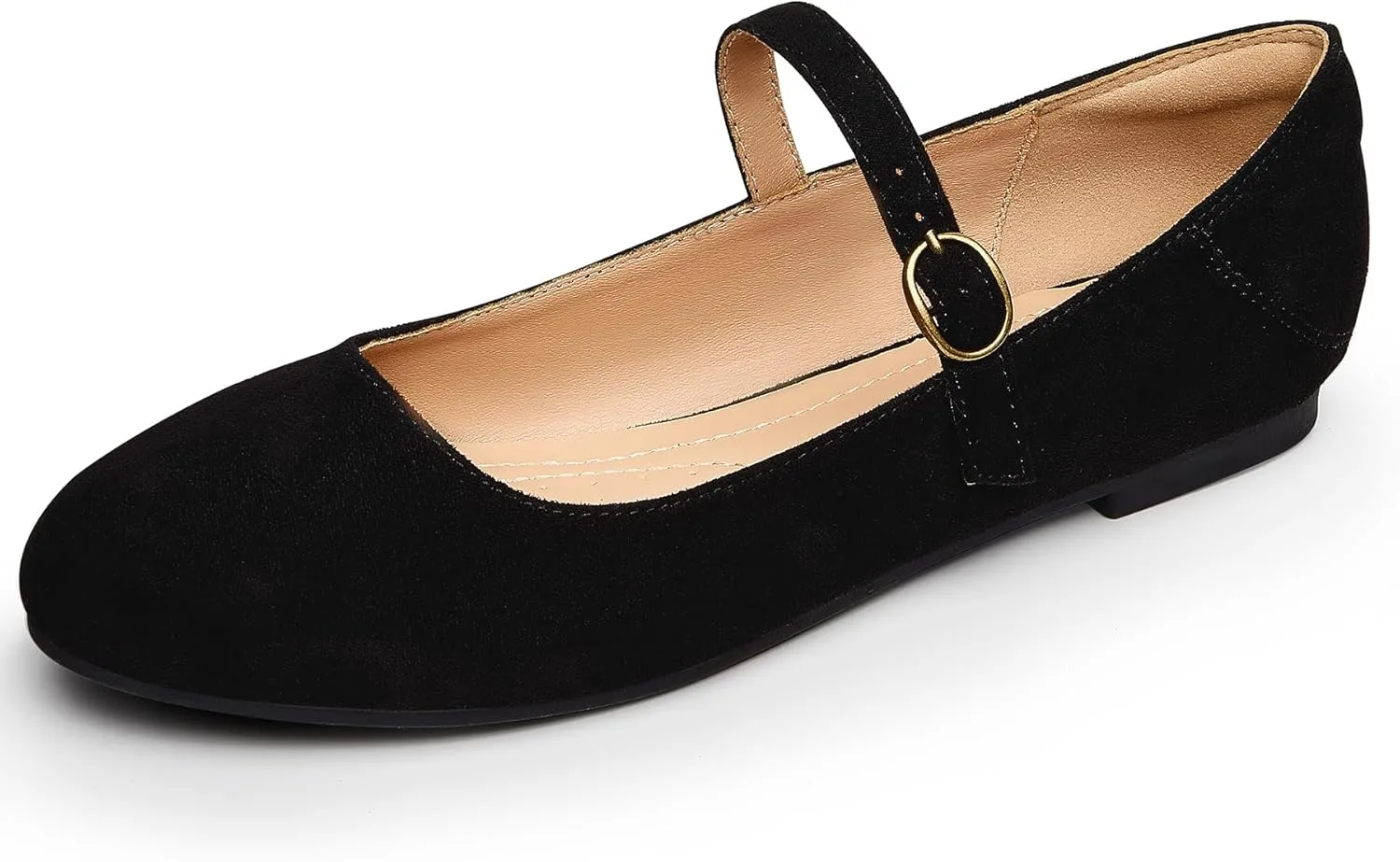 Trary Mary Jane Ballet Flats, Black Flats for Women, Ankle Strap Dressy Comfortable Flats