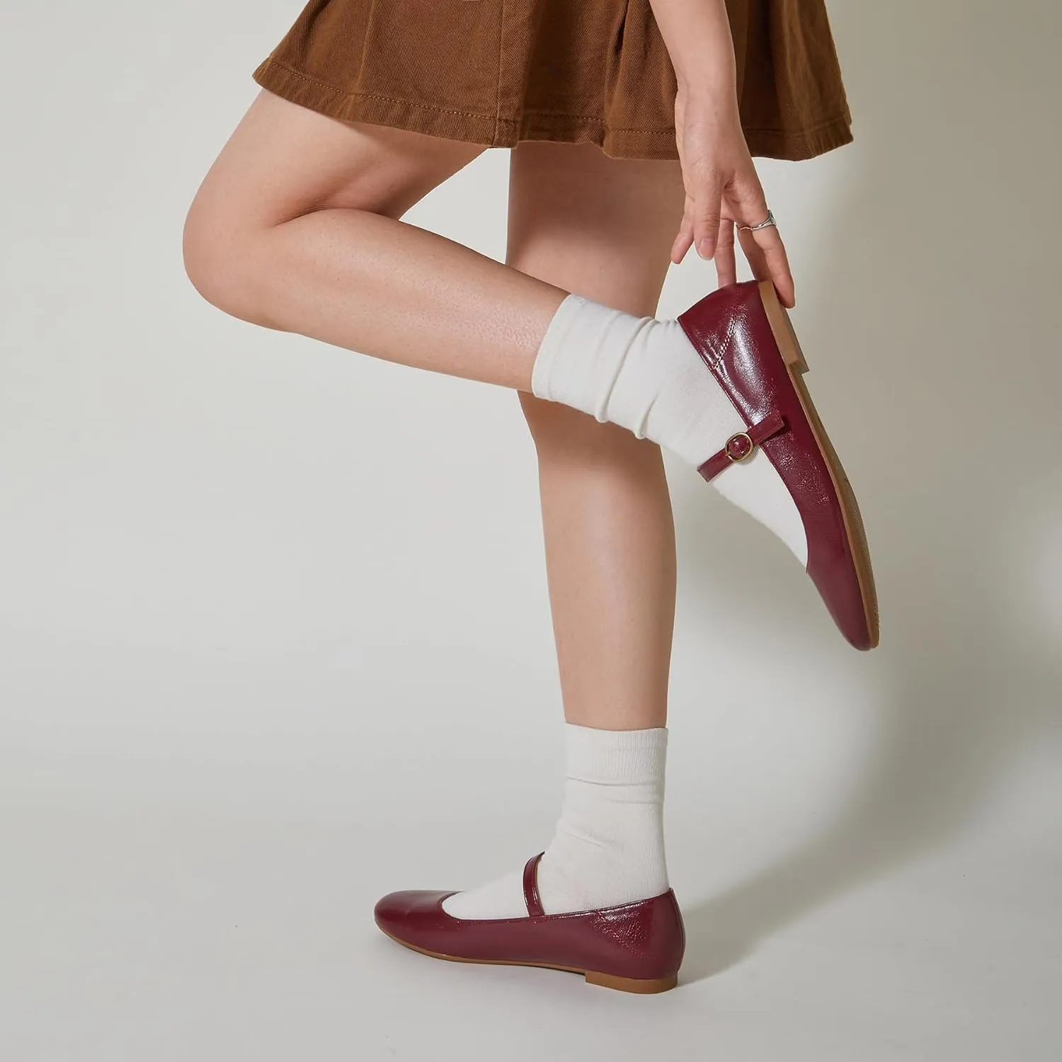 Trary Mary Jane Ballet Flats, Black Flats for Women, Ankle Strap Dressy Comfortable Flats