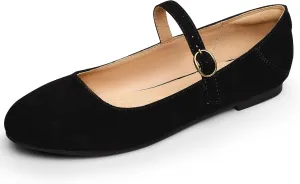 Trary Mary Jane Ballet Flats, Black Flats for Women, Ankle Strap Dressy Comfortable Flats