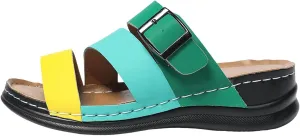 Travel Orthopedic Sandals for Women Comfortable Beach Walking Shoes with Arch Support Summer 2025 Comfortable Dressy Casual Wedge Slippers Non Slip & Lightweight with Comfort Cushion Sole
