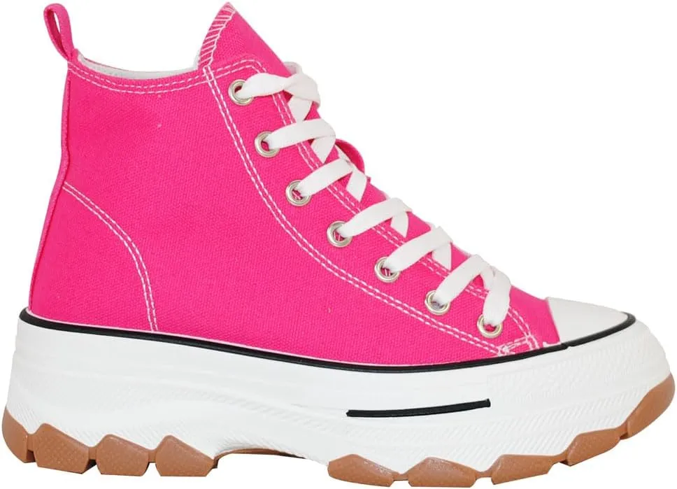 TRENDSUP Womens Sneakers Platform Shoes 2 Inch Height Lace Up Fashion Sneaker Shoes
