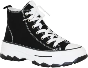TRENDSUP Womens Sneakers Platform Shoes 2 Inch Height Lace Up Fashion Sneaker Shoes
