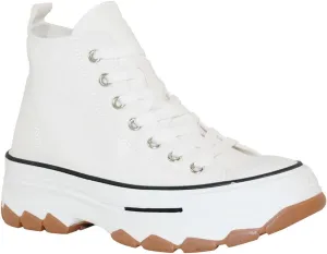TRENDSUP Womens Sneakers Platform Shoes 2 Inch Height Lace Up Fashion Sneaker Shoes