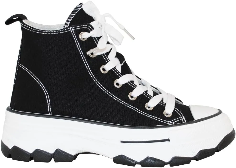 TRENDSUP Womens Sneakers Platform Shoes 2 Inch Height Lace Up Fashion Sneaker Shoes