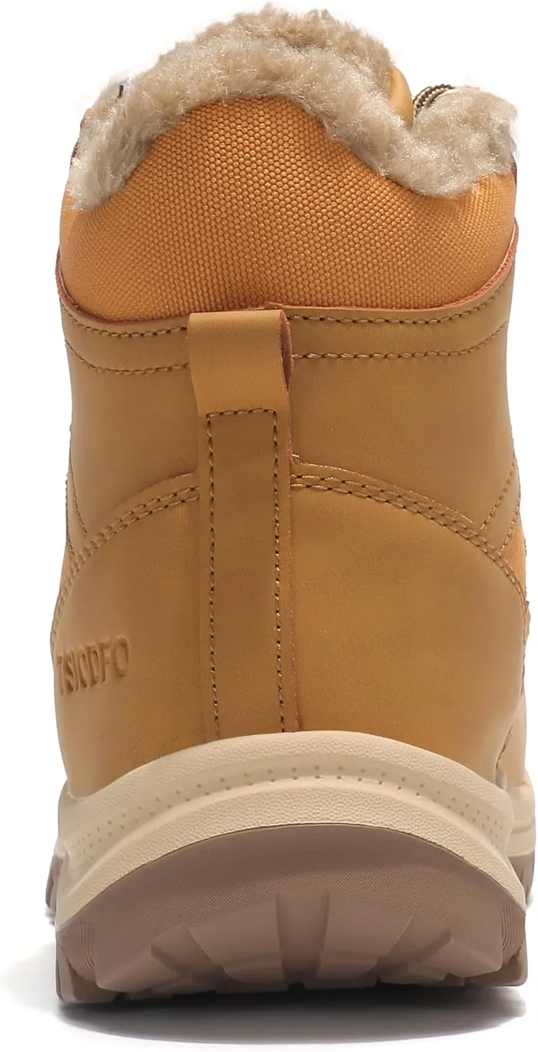 TSIODFO Men's Snow Boots Outdoor Waterproof Winter Boots Fur Lined Cold Weather Shoes