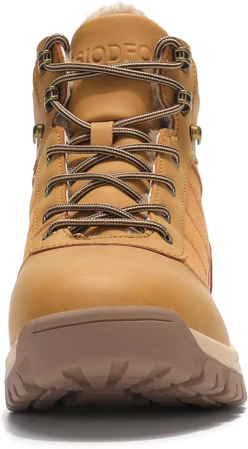 TSIODFO Men's Snow Boots Outdoor Waterproof Winter Boots Fur Lined Cold Weather Shoes