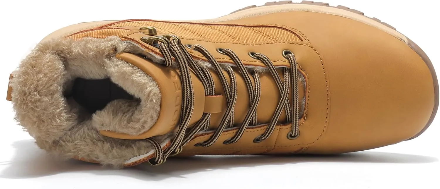 TSIODFO Men's Snow Boots Outdoor Waterproof Winter Boots Fur Lined Cold Weather Shoes