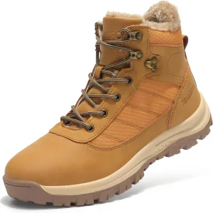 TSIODFO Men's Snow Boots Outdoor Waterproof Winter Boots Fur Lined Cold Weather Shoes