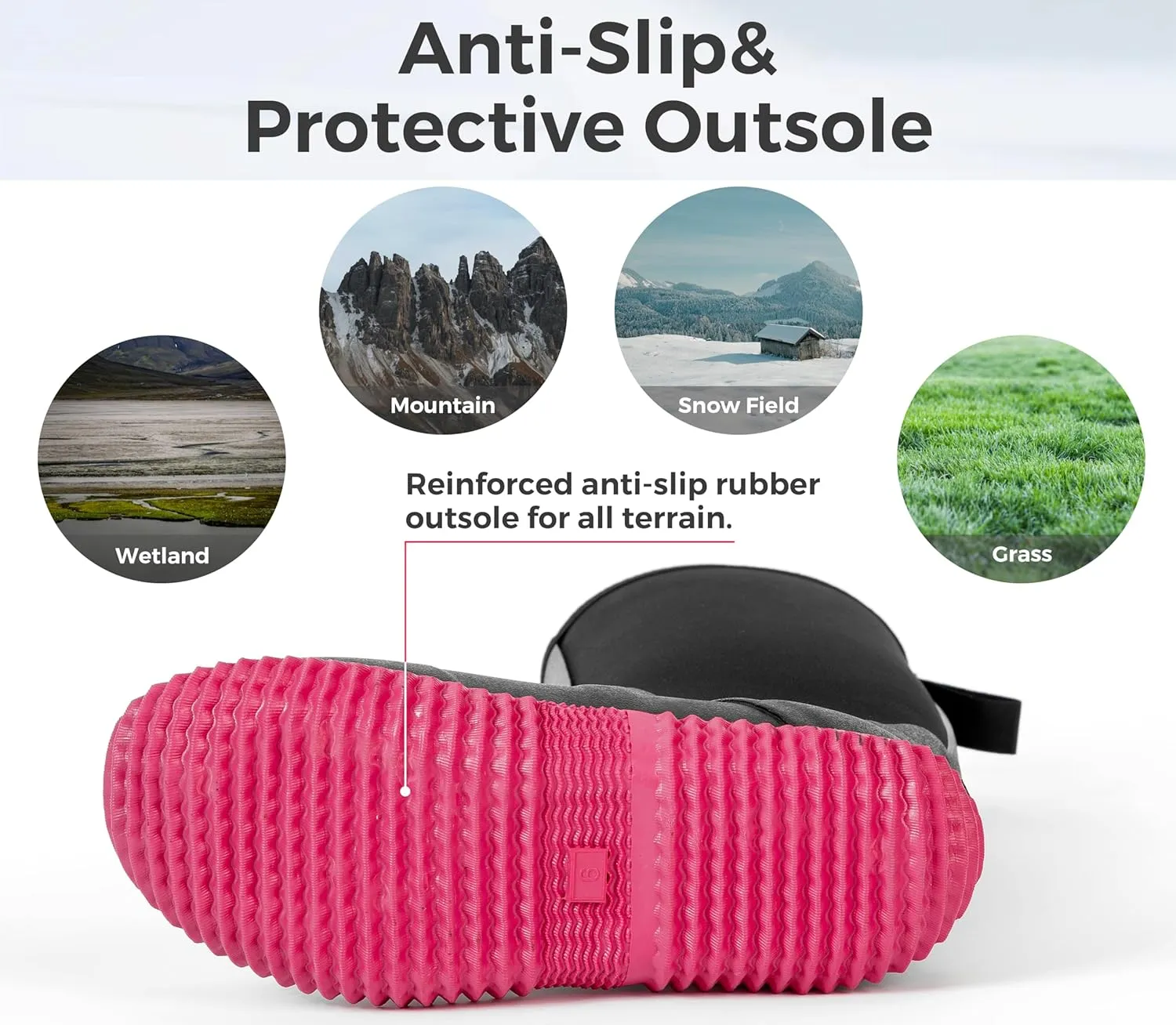 Ubon Rubber Boots for Women Waterproof Neoprene Rain Boots Mud Work Hunting Boots