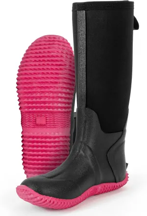 Ubon Rubber Boots for Women Waterproof Neoprene Rain Boots Mud Work Hunting Boots