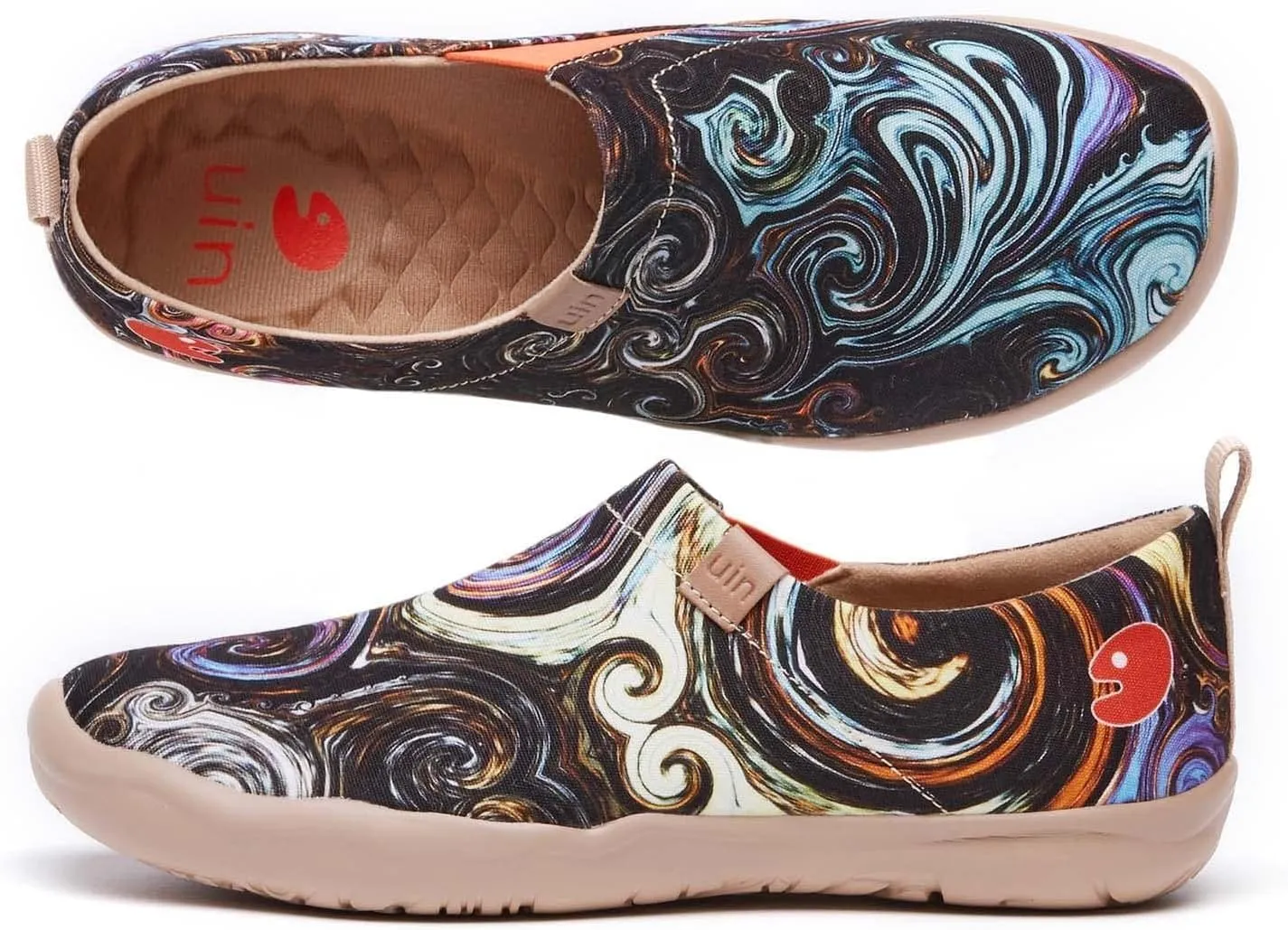 UIN Women's Artistic Slip-On Shoes Vibrant Floral Casual Loafers Lightweight Comfortable Travel Footwear
