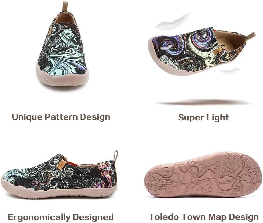 UIN Women's Artistic Slip-On Shoes Vibrant Floral Casual Loafers Lightweight Comfortable Travel Footwear