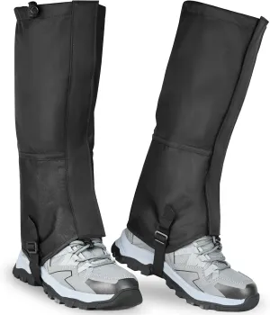 Ullnosoo Waterproof Leg Gaiters, Adjustable Gaiters for Hunting, Hiking Boots, Shoe Gaiters for Walking Climbing Skiing, Strong and Wear-Resistant
