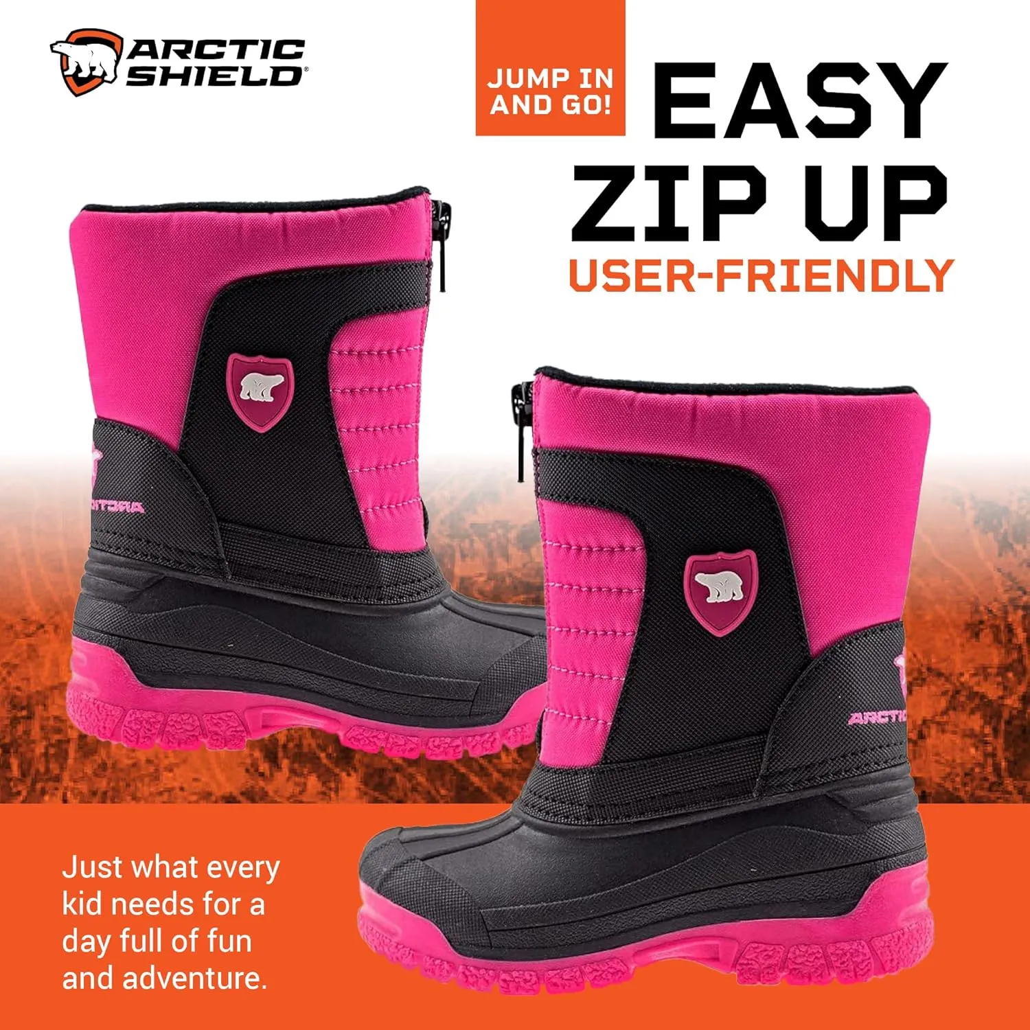 Unisex Kids Winter Boots - Warm Waterproof Insulated Comfortable Easy On/Off Kids Snow Boots for Boys and Girls (Toddler/Little Big Kid)