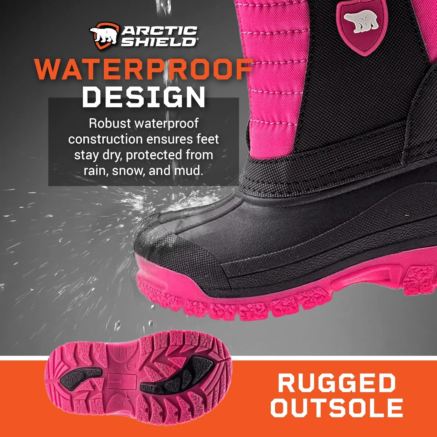 Unisex Kids Winter Boots - Warm Waterproof Insulated Comfortable Easy On/Off Kids Snow Boots for Boys and Girls (Toddler/Little Big Kid)
