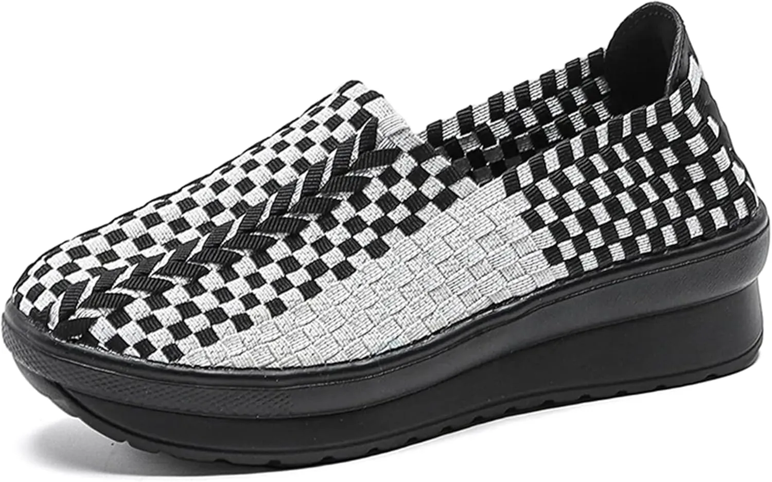 Veroders Women's Platform Wedge Closed-Toe Sandals Comfortable Walking Shoes Woven Pumps Mary Jane Shoes for School Beach