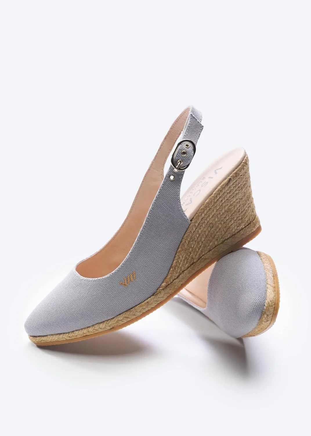 VISCATA Palomera Women's Sandals Espadrille Canvas Slingback Buckle Wedges