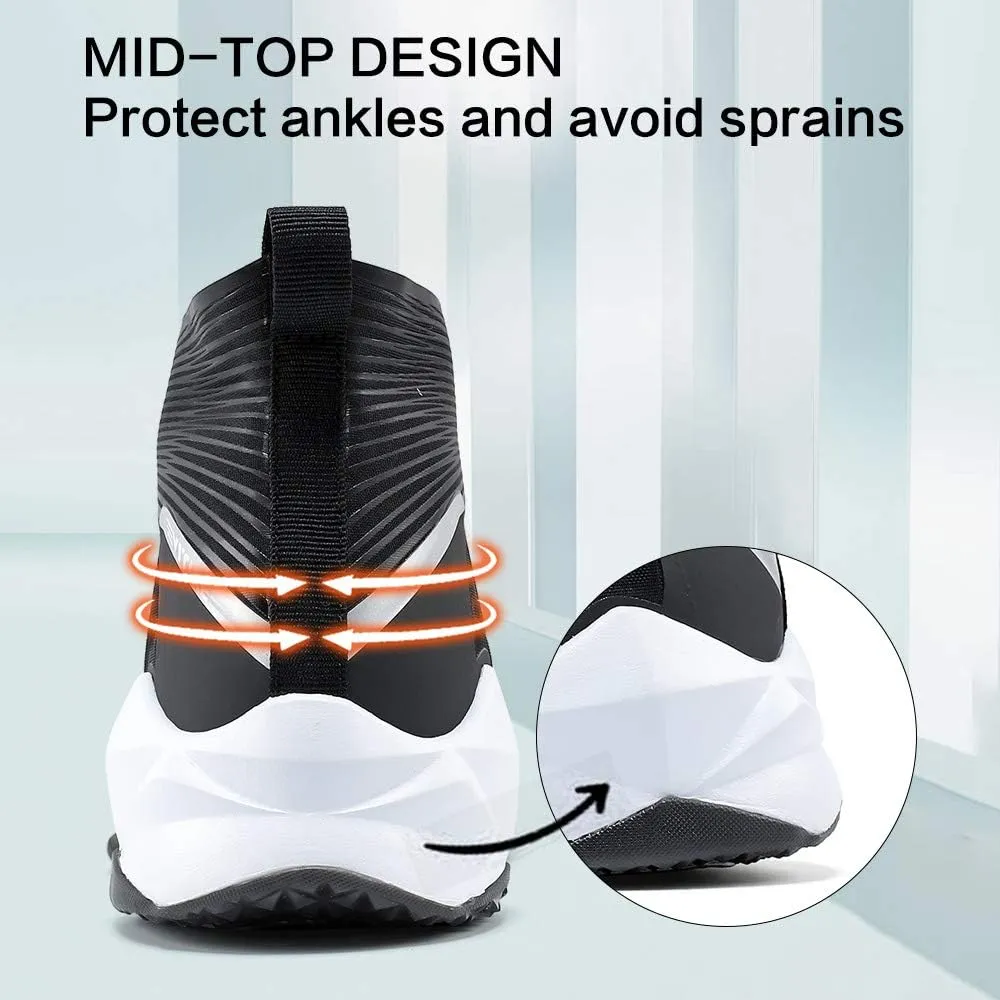 VITUOFLY Kids Basketball Shoes Boys Air Cushion Sneakers Girls Mid Top School Hoops Shoes Non-Slip Outdoor Sports Running Gym Comfortable Durable Little Kid/Big Kid