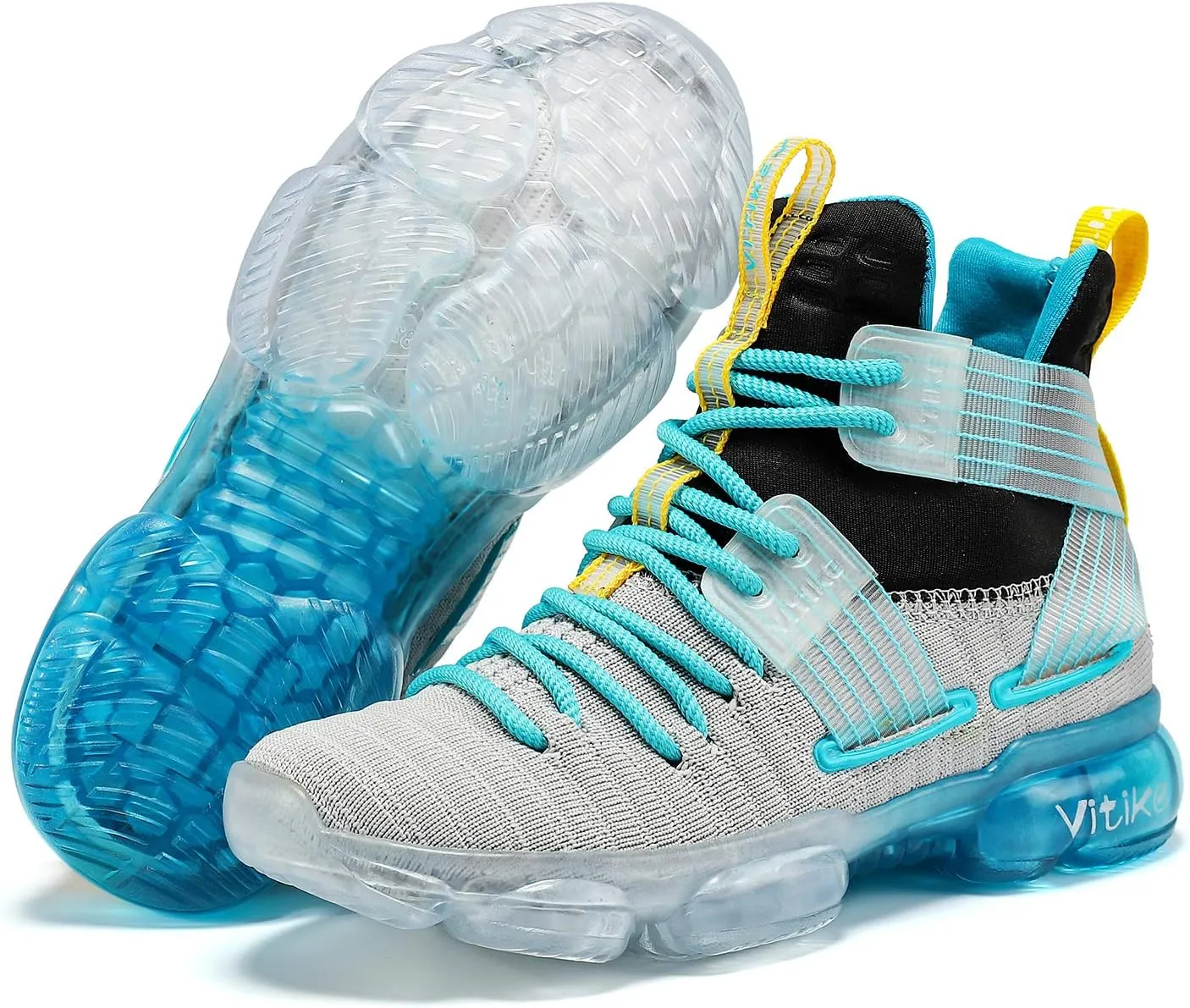VITUOFLY Kids Basketball Shoes Boys Air Cushion Sneakers Girls Mid Top School Hoops Shoes Non-Slip Outdoor Sports Running Gym Comfortable Durable Little Kid/Big Kid