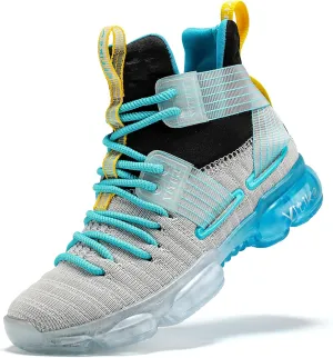 VITUOFLY Kids Basketball Shoes Boys Air Cushion Sneakers Girls Mid Top School Hoops Shoes Non-Slip Outdoor Sports Running Gym Comfortable Durable Little Kid/Big Kid