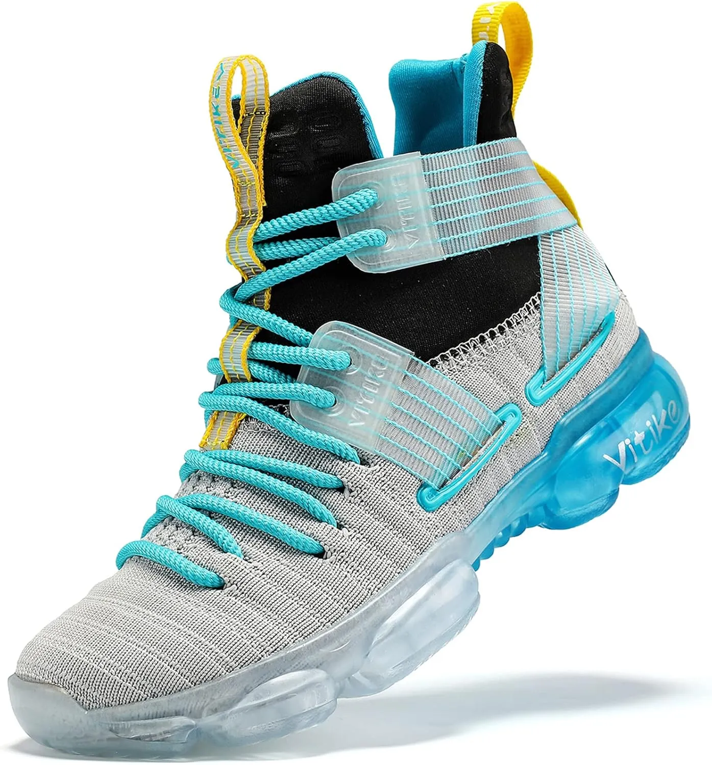 VITUOFLY Kids Basketball Shoes Boys Air Cushion Sneakers Girls Mid Top School Hoops Shoes Non-Slip Outdoor Sports Running Gym Comfortable Durable Little Kid/Big Kid