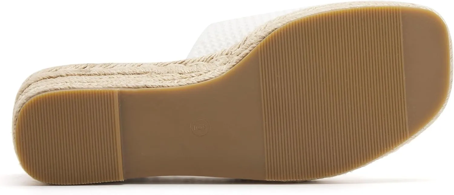 vodvob Women's Espadrilles Wedge Sandals Platform Slip On Slide Sandals Open Toe Bohemia Mules Summer Beach Casual Heels Sandals