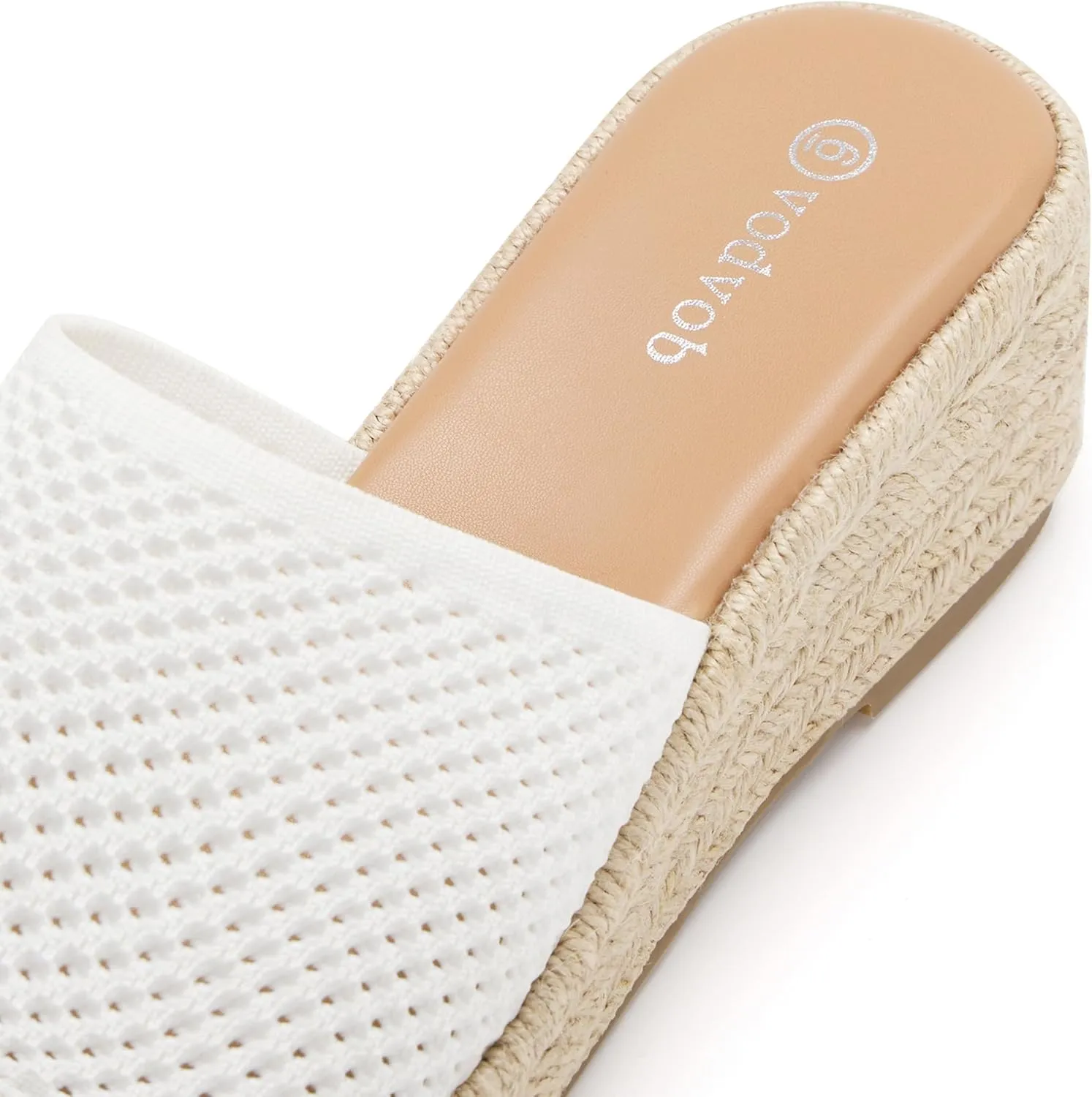 vodvob Women's Espadrilles Wedge Sandals Platform Slip On Slide Sandals Open Toe Bohemia Mules Summer Beach Casual Heels Sandals