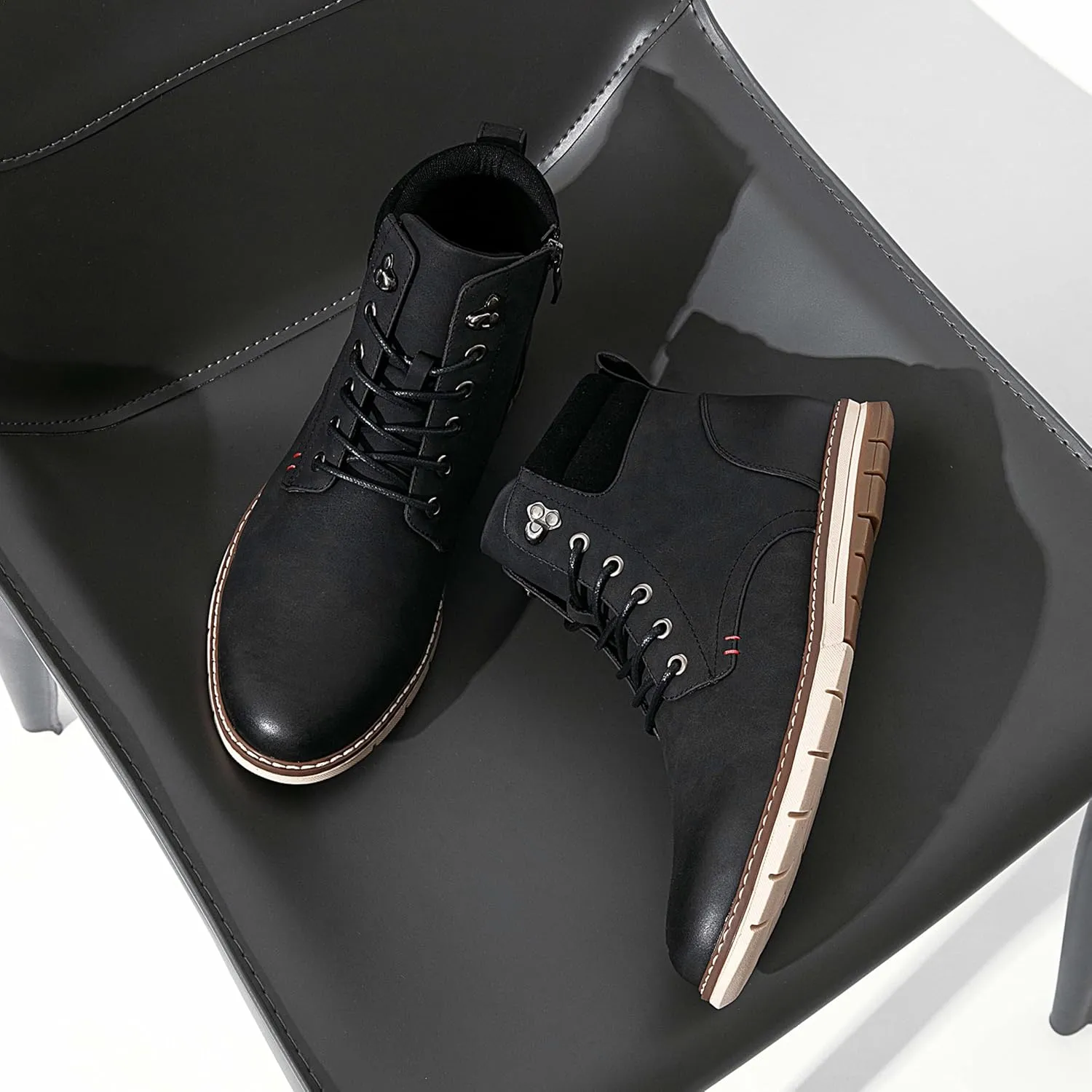 Vostey Boots for Men Casual Boots Fashion Waterproof Men's Motorcycle Shoes