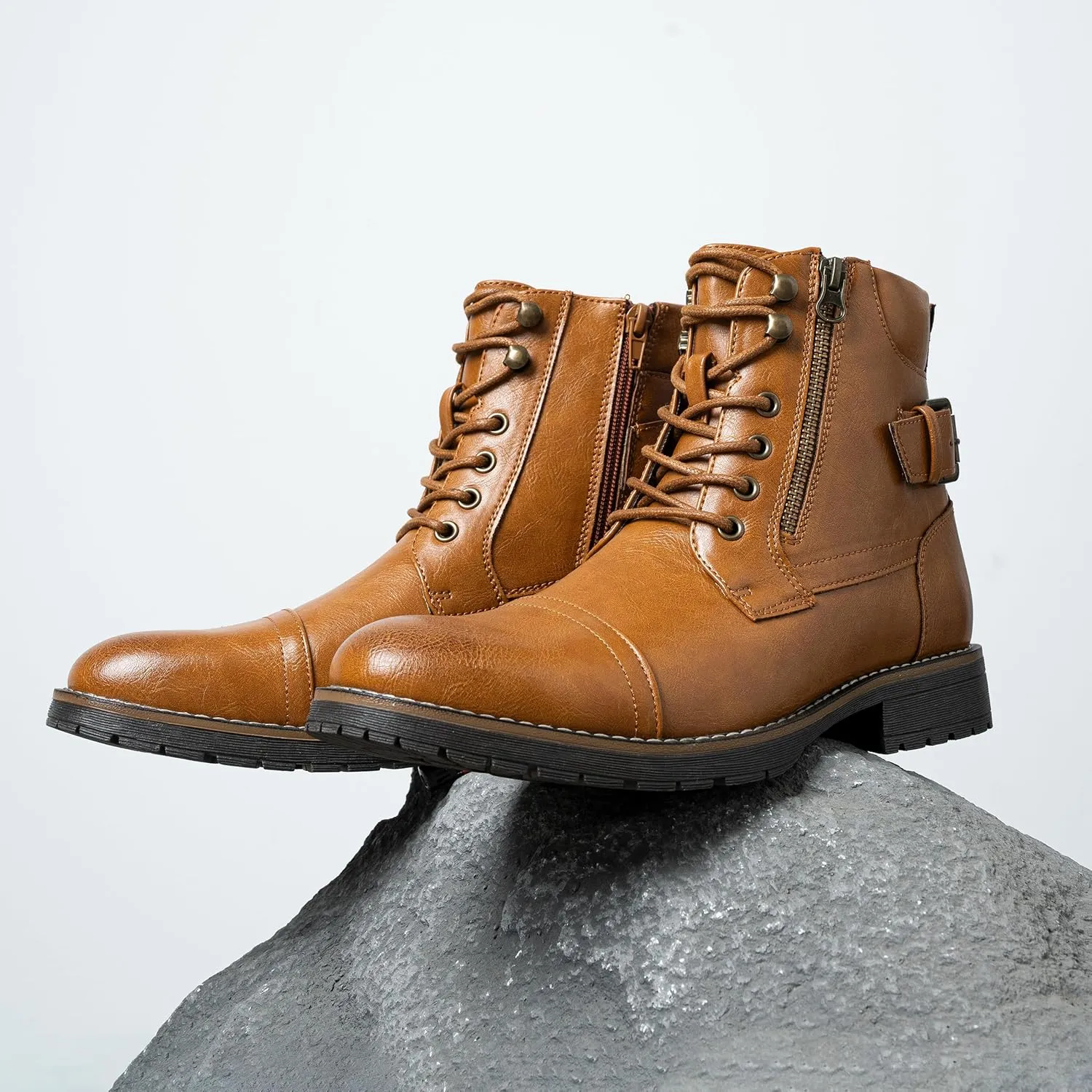 Vostey Men's Boots Boots for Men Casual Boots Motorcycle Combat Ankle Dress Boots Mens