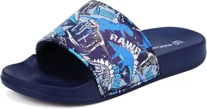 WateLves Girls & Boys Slide Sandals Kids Summer Slippers Slip On for Outdoor Beach Pool Shower (Little Kid/Big Kid)