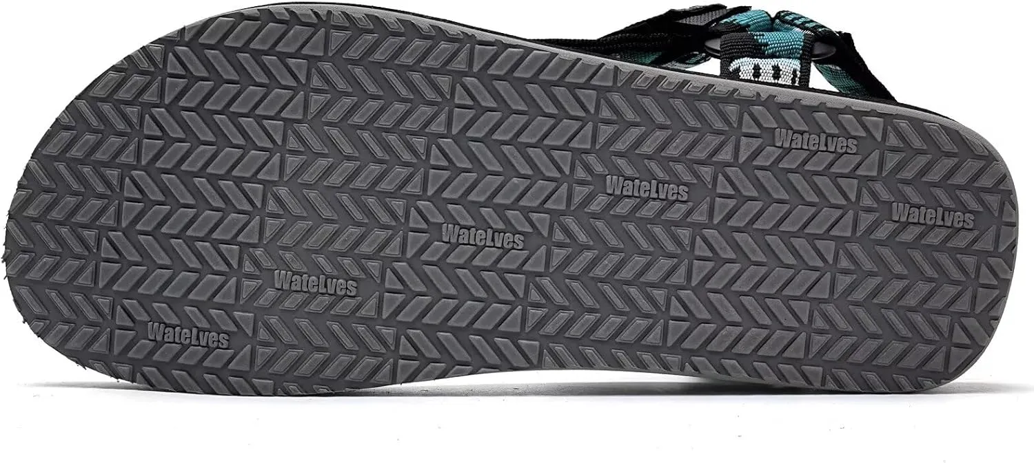 WateLves Men's Sandals Hiking-Sport-Sandals with Adjustable Webbing Lightweight Water-Athletic-Beach-Sandals for Walking-Fishing-Travel-Trekking-Camping