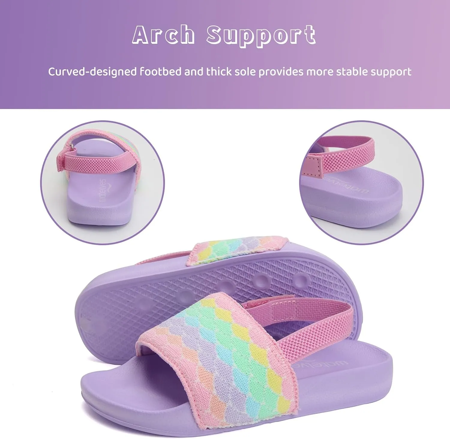 WateLves Toddler Boys Girls Slides Sandals for Swim Beach Kids Water Shoes Casual Slippers