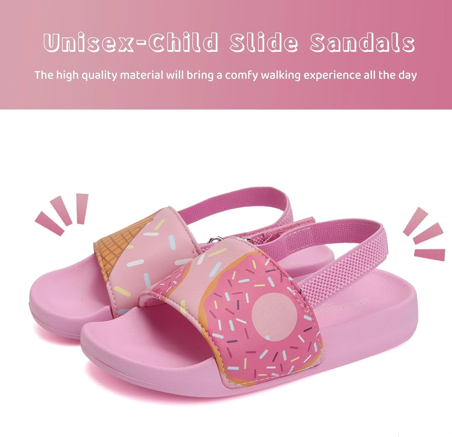 WateLves Toddler Boys Girls Slides Sandals for Swim Beach Kids Water Shoes Casual Slippers