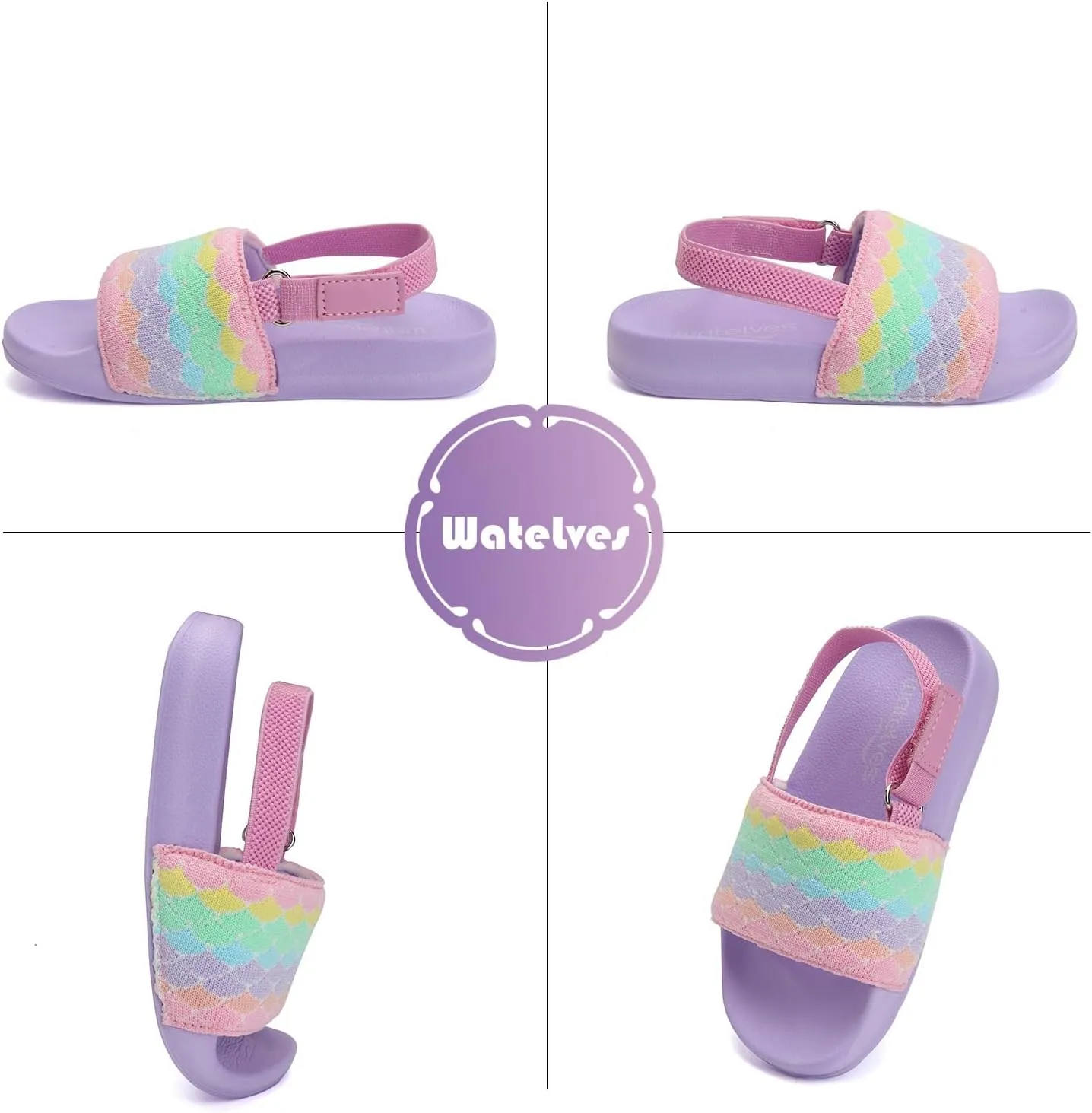 WateLves Toddler Boys Girls Slides Sandals for Swim Beach Kids Water Shoes Casual Slippers