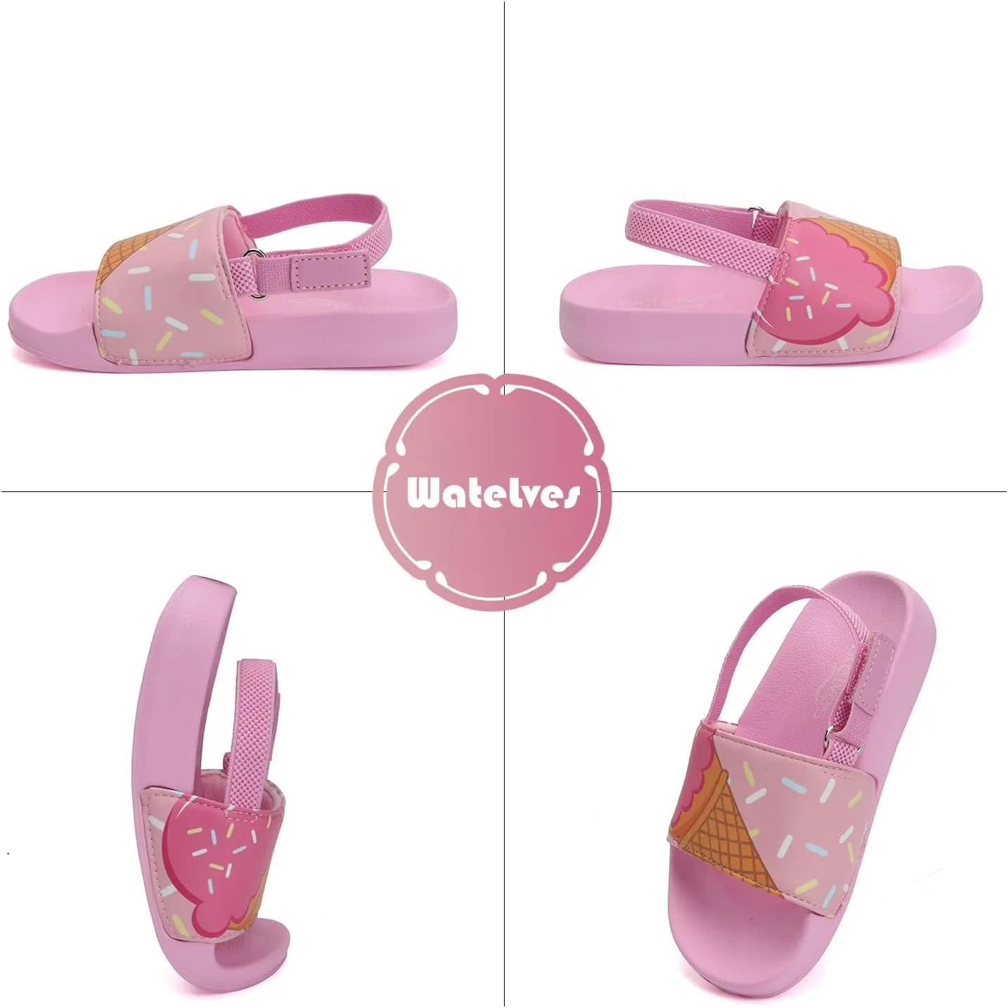WateLves Toddler Boys Girls Slides Sandals for Swim Beach Kids Water Shoes Casual Slippers