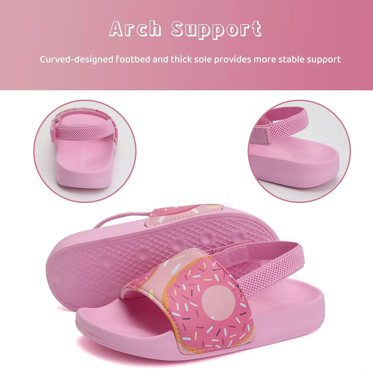 WateLves Toddler Boys Girls Slides Sandals for Swim Beach Kids Water Shoes Casual Slippers