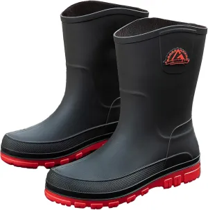 Waterproof Garden Rain Boots for Men Breathable Lightweight Mid Calf Deck Fishing Outdoor Slip Resistant Shoes