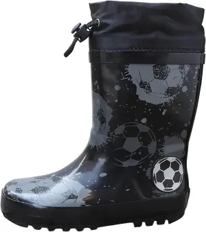 Waterproof Rain Boots for Toddler and Kids - Boys Girls Rubber Rain Boots with Easy on Handles for Outdoor Playing