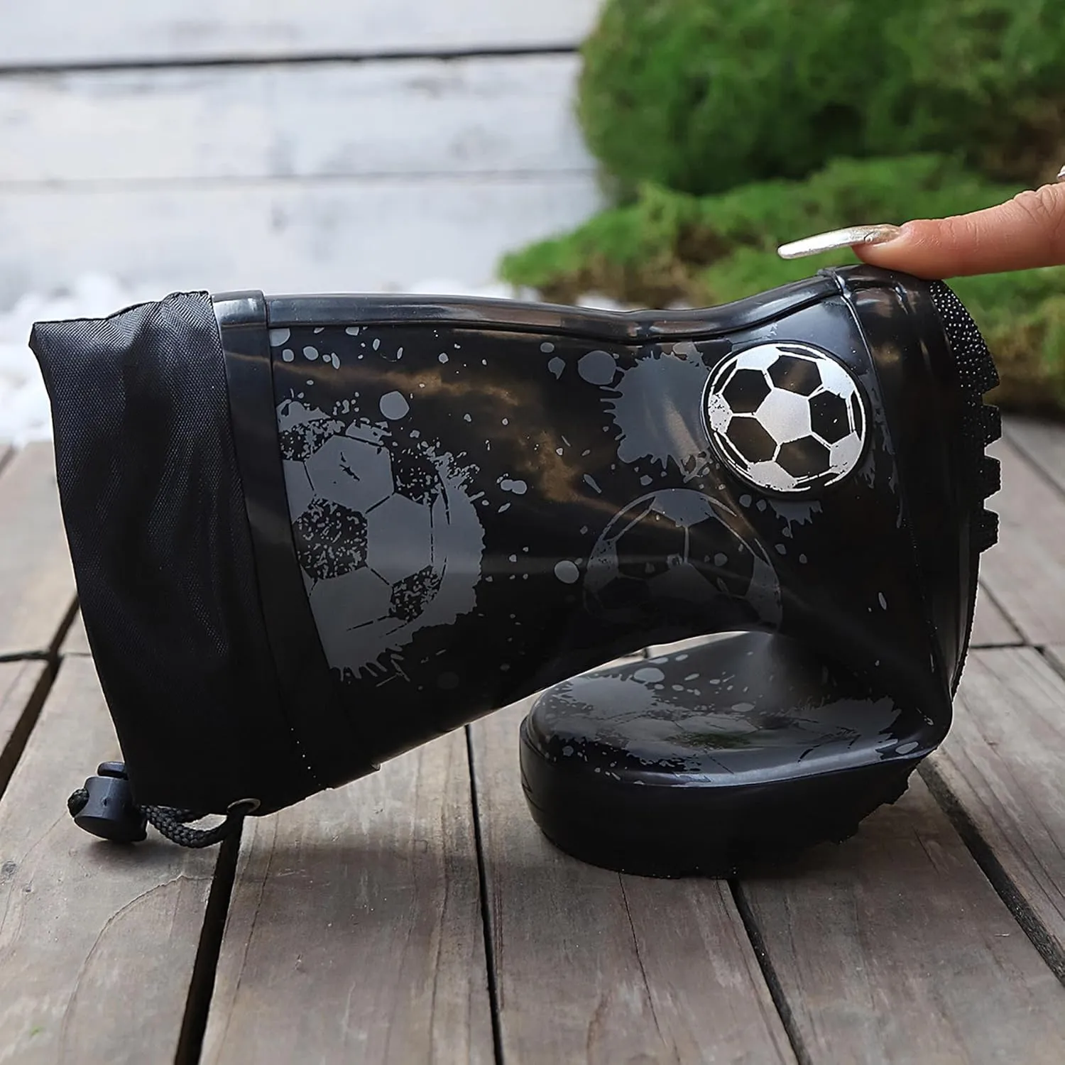 Waterproof Rain Boots for Toddler and Kids - Boys Girls Rubber Rain Boots with Easy on Handles for Outdoor Playing