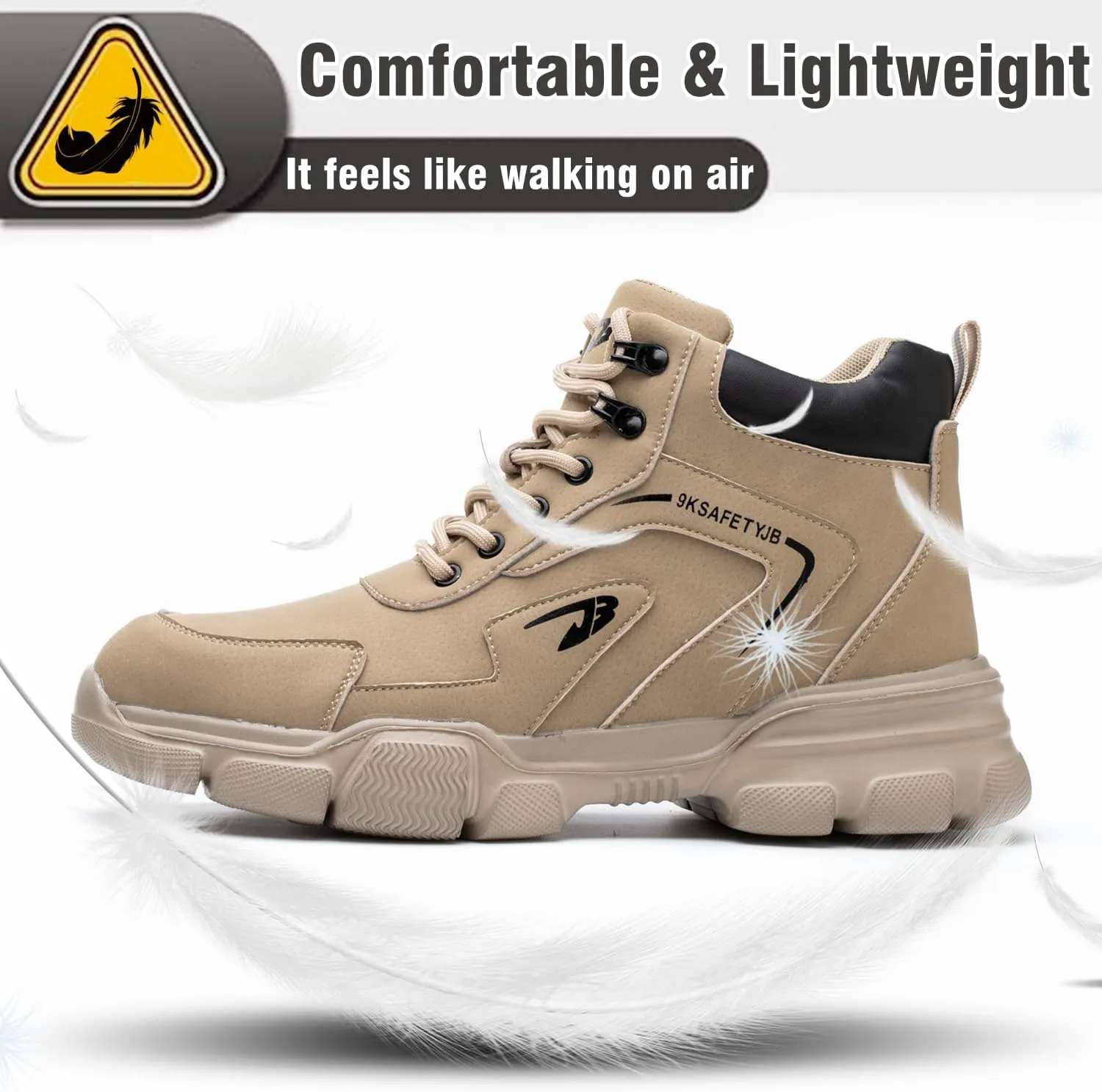 Waterproof Work Boots for Men Women Steel Toe Shoes Lightweight Indestructible Slip Resistant Construction Safety Boots