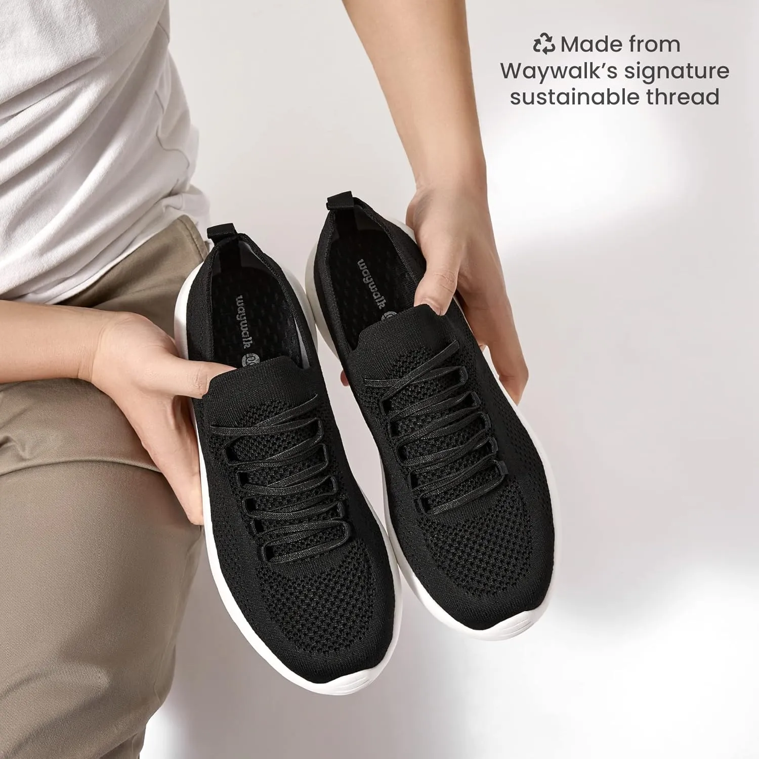 waywalk Men's Walking Shoes Lightweight Breathable Non Slip Walking Shoes Fashion Sneakers Mesh Workout Casual Shoes