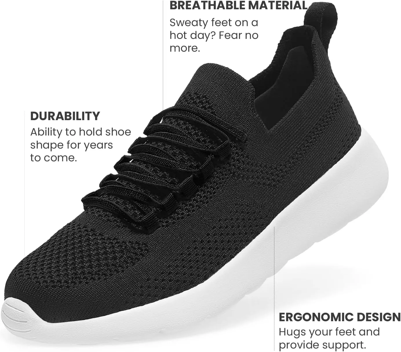 waywalk Men's Walking Shoes Lightweight Breathable Non Slip Walking Shoes Fashion Sneakers Mesh Workout Casual Shoes
