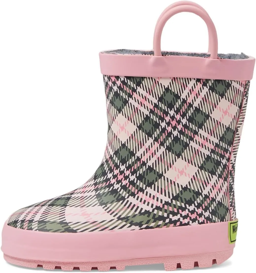 Western Chief Kids Precious Plaid Rain Boots for Kids (Toddler/Little Kid) - Waterproof - Faux Fur Lining
