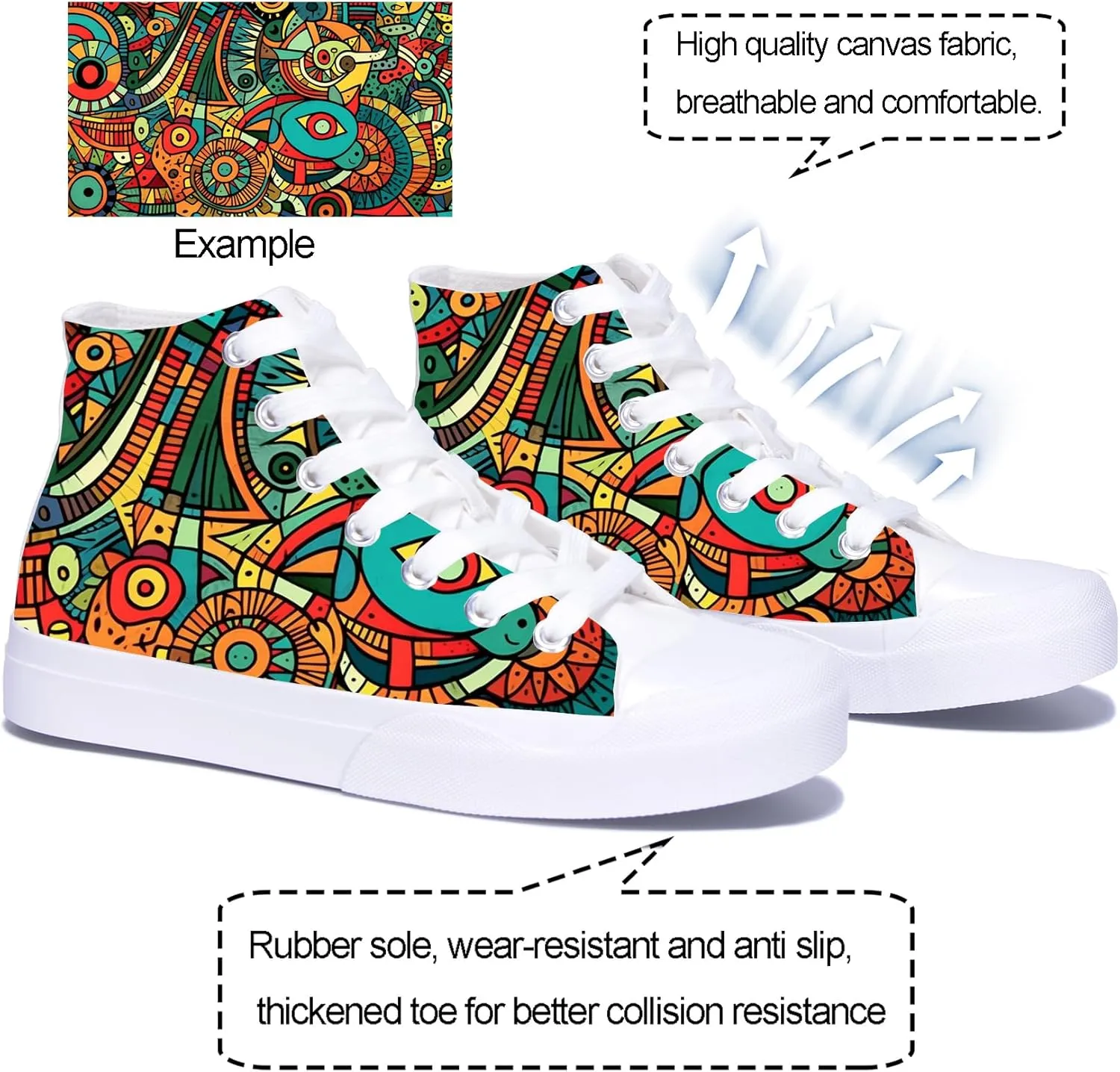 Women Fashion Sneakers Custom Personalized Design Patterns Printing Shoes with Photo Name Canvas Sneakers Customized Cosplay High-Top Shoes