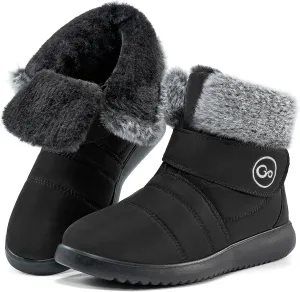 Women Snow Boots Winter Shoes With Hook Loop Comfortable Fur Lined Boots for Women Waterproof Slip On Booties Warm Anti Slip Shoes