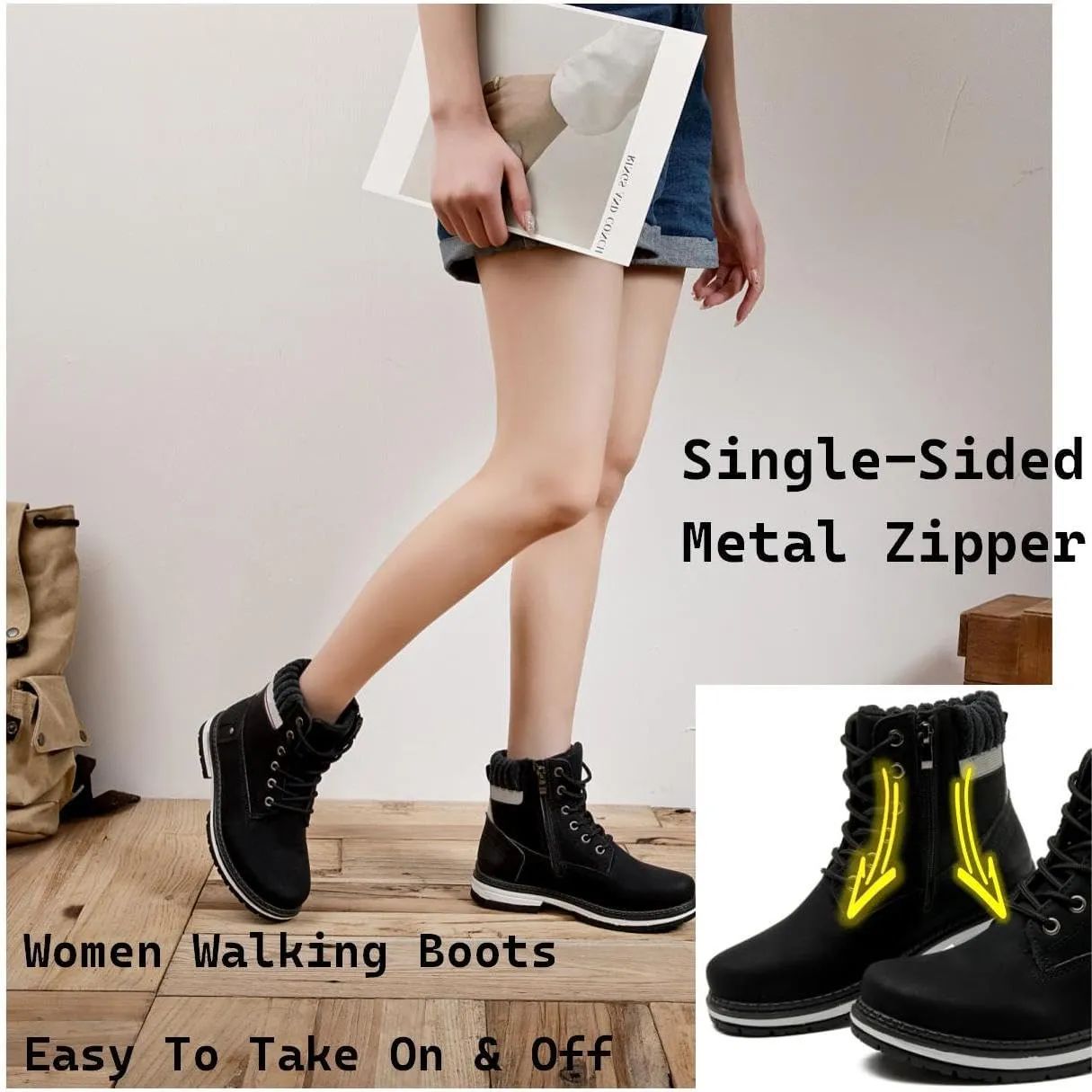 Women Work Boots - Waterproof Hiking Outdoor