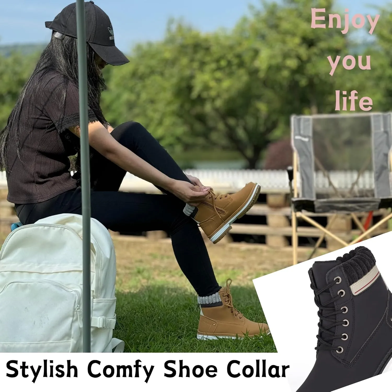 Women Work Boots - Waterproof Hiking Outdoor
