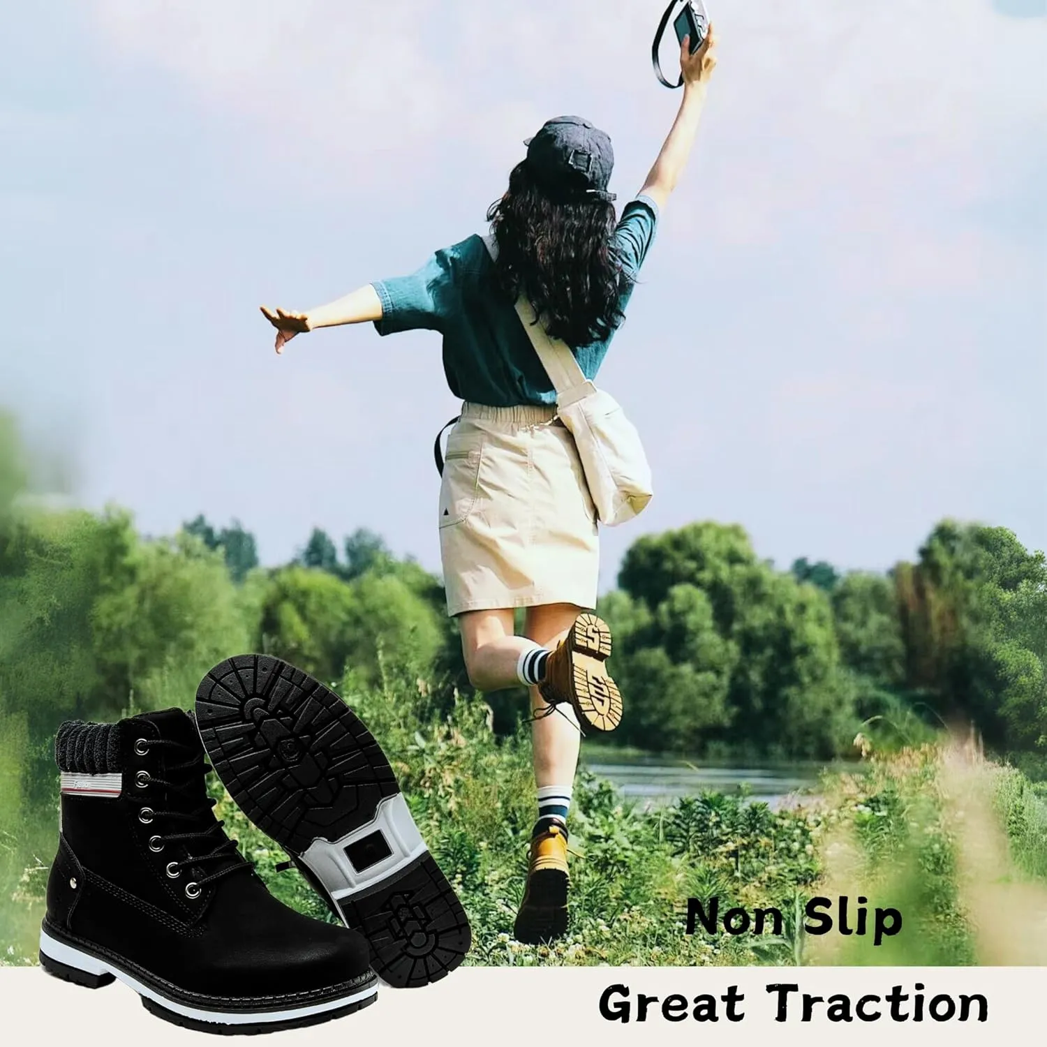 Women Work Boots - Waterproof Hiking Outdoor