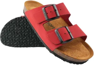 Women's 100% Genuine Leather Sandals - Comfortable Smart Foam Footbed, Slip-On Slides for Summer Wear, Adjustable Fit and Durable Non-Slip Sole